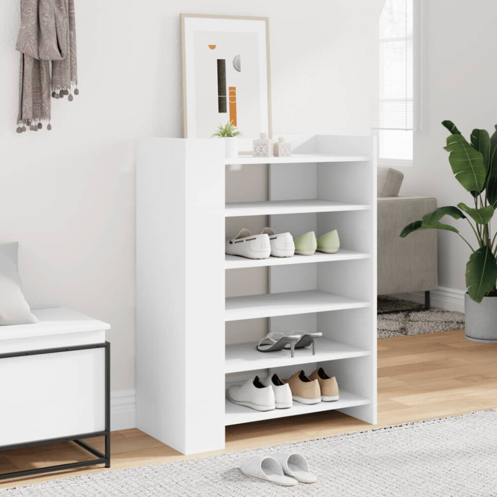 vidaXL Shoe Cabinet White 74.5x37.5x100 cm Engineered Wood