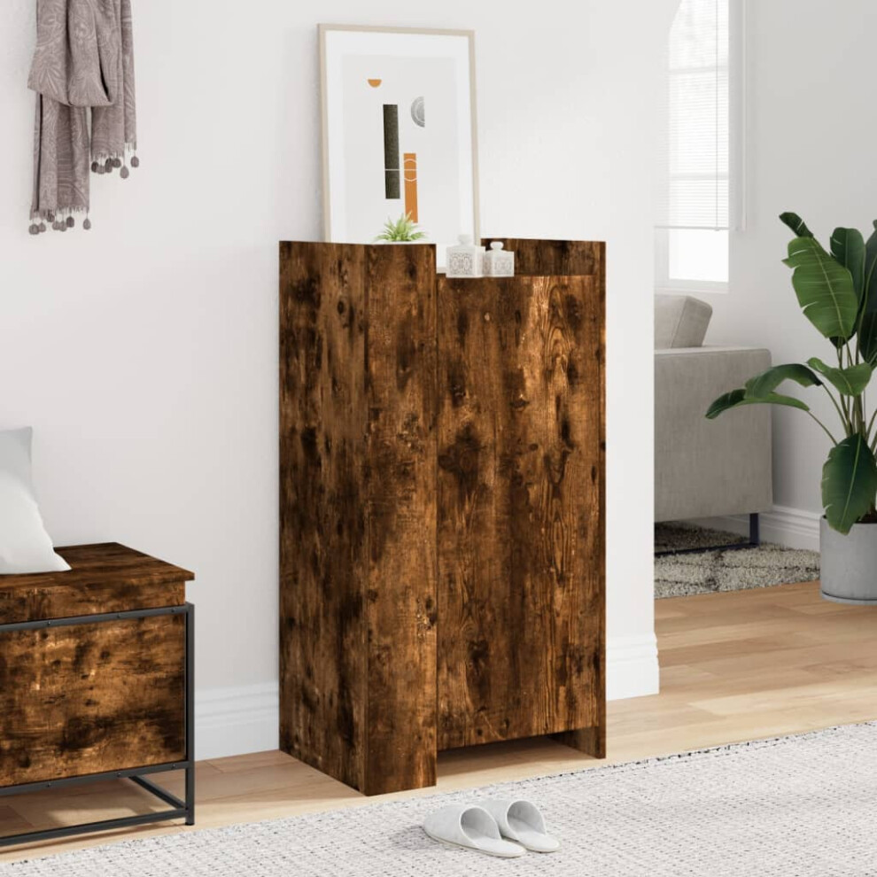 vidaXL Shoe Cabinet Smoked Oak 52x37.5x100 cm Engineered Wood