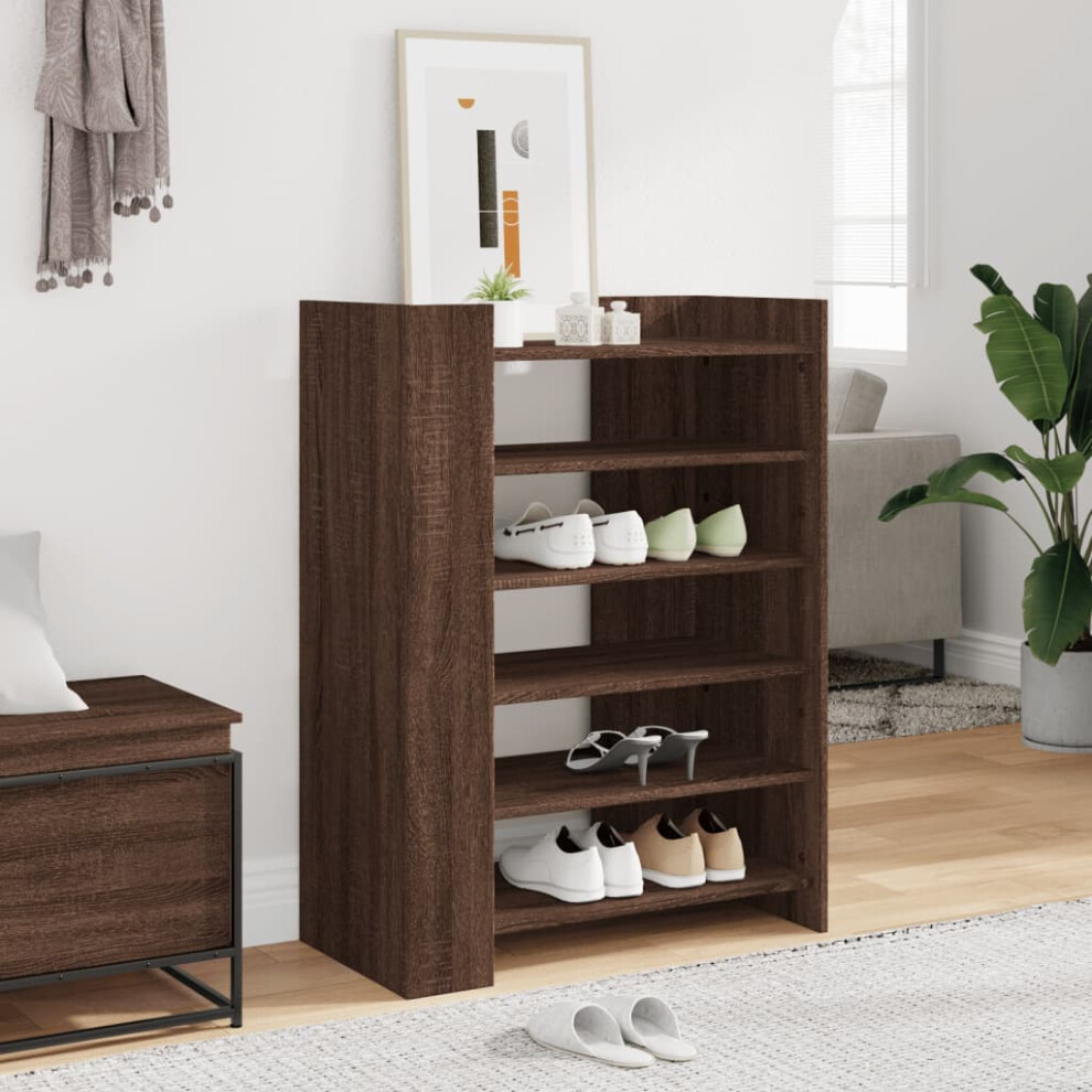 vidaXL Shoe Cabinet Brown Oak 74.5x37.5x100 cm Engineered Wood