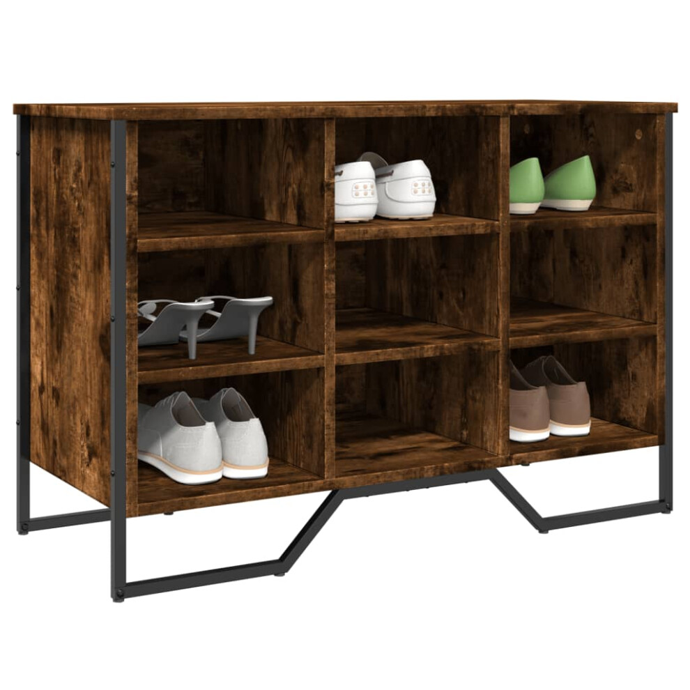 Vidaxl Shoe Cabinet Shoe Storage Shelf Shoe Rack Smoked Oak Engineered Wood