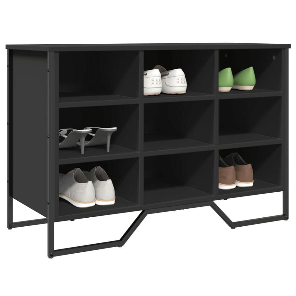 vidaXL Shoe Cabinet Black 90x38x61.5 Cm Engineered Wood