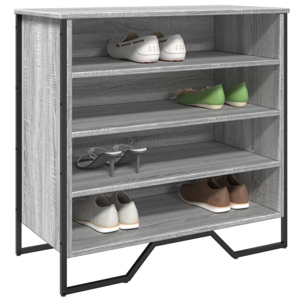 Vidaxl Shoe Cabinet Shoe Storage Shelf Shoe Rack Grey Sonoma Engineered Wood