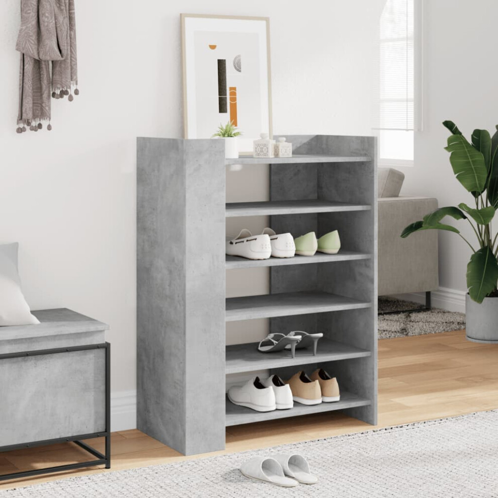 Vidaxl Shoe Cabinet Shoe Storage Cupboard Rack Concrete Grey Engineered Wood