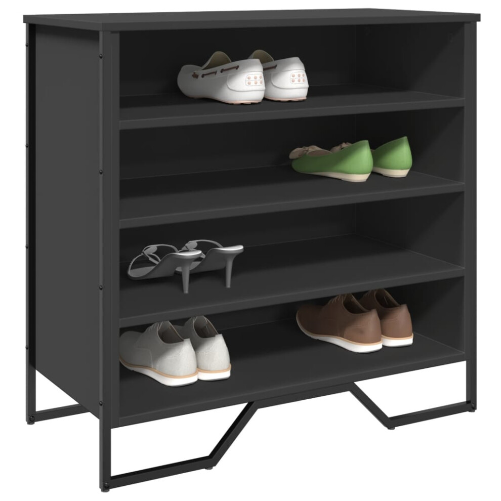 vidaXL Shoe Cabinet Black 80x38x78 cm Engineered Wood