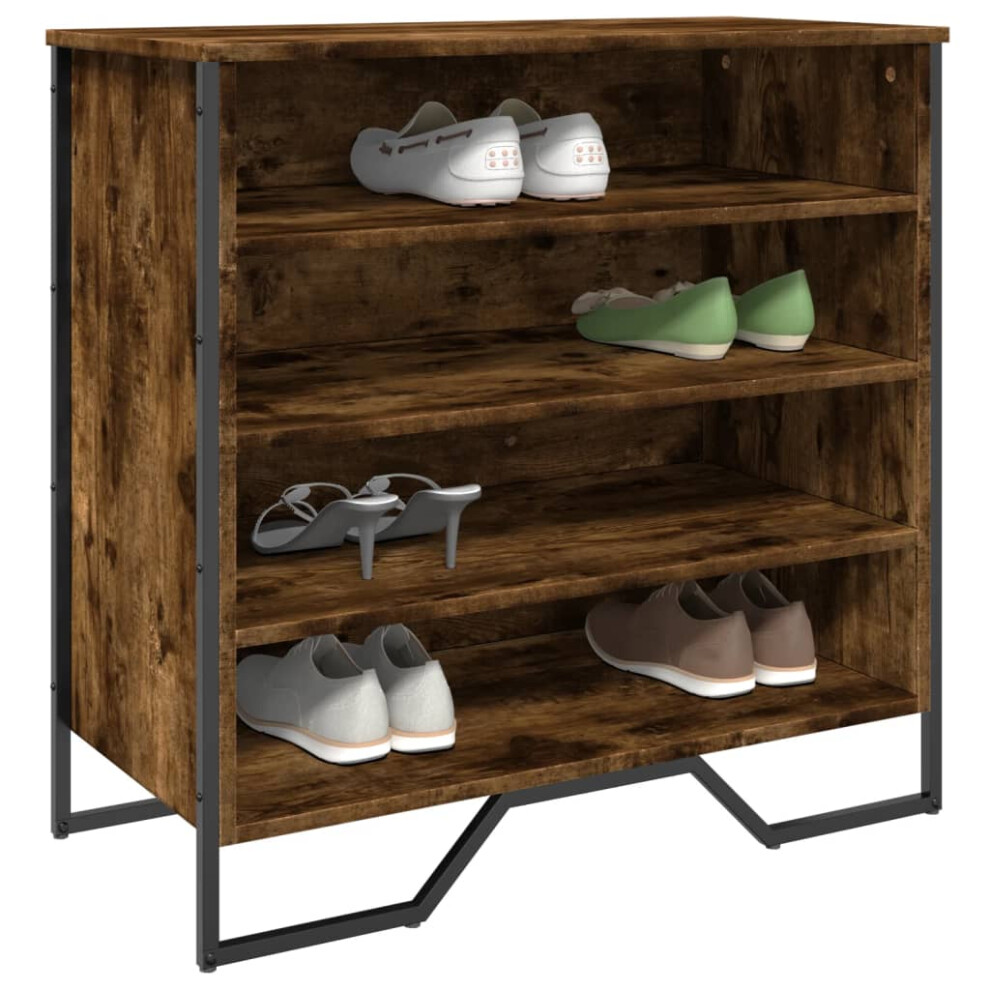 vidaXL Shoe Cabinet Smoked Oak 80x38x78 cm Engineered Wood