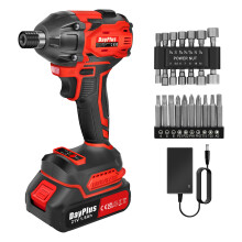 Cordless Brushless Impact Gun 320N.m Torque Electric Battery Impact Wrench with1.5Ah Battery 14 Socket and 10pcs Drill Bit Easy for Car Tire Change