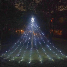 Christmas Lights Garland Xmas Star String Lights 350 Led Waterfall Christmas Tree Light for Birthday Party,White Light