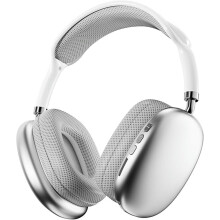 (Silver) Wireless Bluetooth Headphones Over-Ear for iPhone, Active Noise Cancelling Wired Stereo Headset with Microphones,  Headphones for iPhone/Android/PC