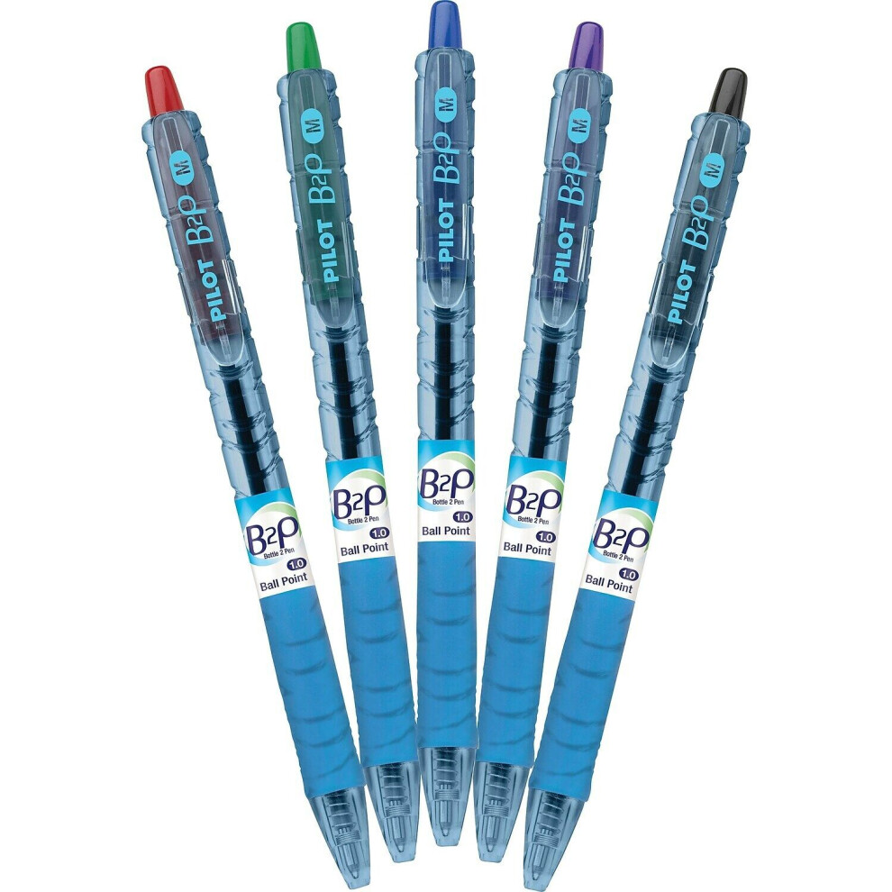 Pilot - B2P Ecoball Ballpoint pen flow pack - Fine - Black/Blue/Red/Green - Pack of 4