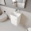 Balterley Wall Hung 1 Door Vanity Unit with Ceramic Sink - 400mm - Gloss White 5