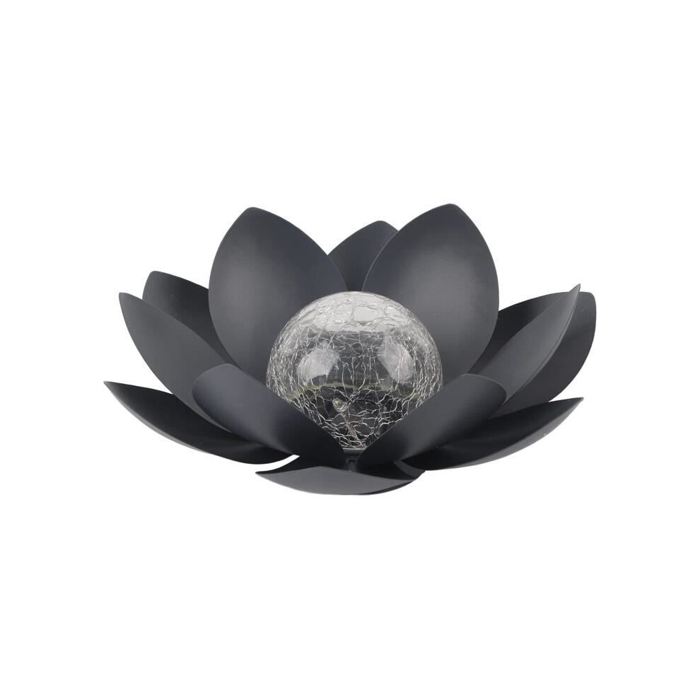 Lotus Solar Lights, Solar Lights Outdoor Garden Decor Crackle Globe Glass Flower Ip55 Waterproof Led Flower Shape[J2721]