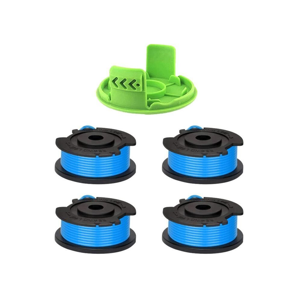 Greenworks G24LT 24V brushcutter line spool - 4.9m x 1.65mm - 4 spools + 1 cap