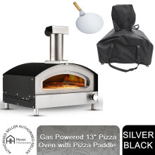 Haven Gas Powered 13" Pizza Oven w/ Pizza Stone Base & Pizza Paddle