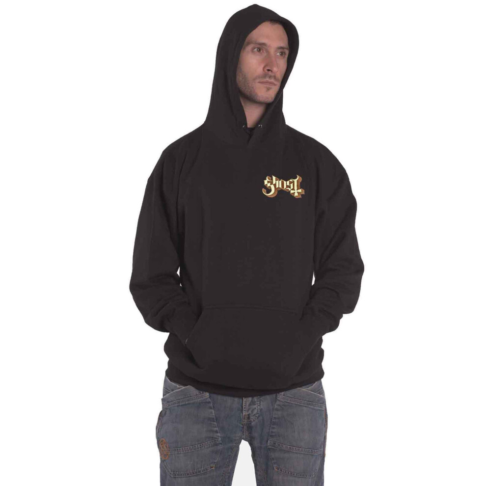 (XL, Black) Ghost Pocket Band Logo and Opus Hoodie