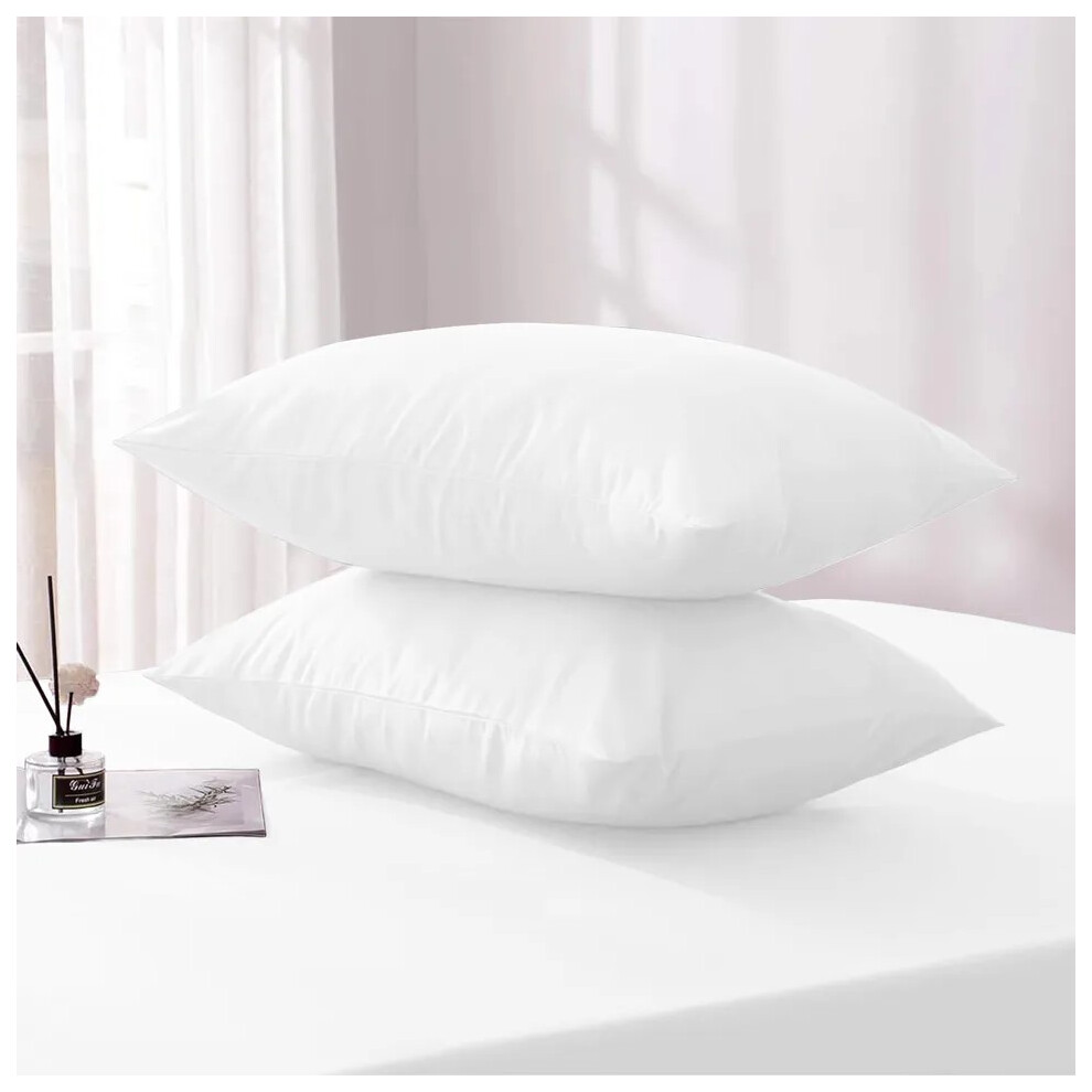 (White Plain) Plain Pillowcase Pair Stripe Silk Pillow Cover Set