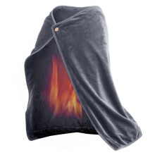 Heated Blanket,Coral Fleece USB Electric Heating Blanket,Warm Shawl,Plush-Dark Grey[D]