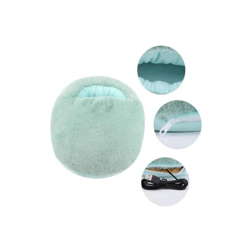 Green Heated Blanket, Usb Electric Foot Warmer, Shoe Heating Mat, Office Slippers, Blanket - [E7947]