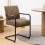 Adele Dining Chair in Light Brown Fabric Set of 2 5