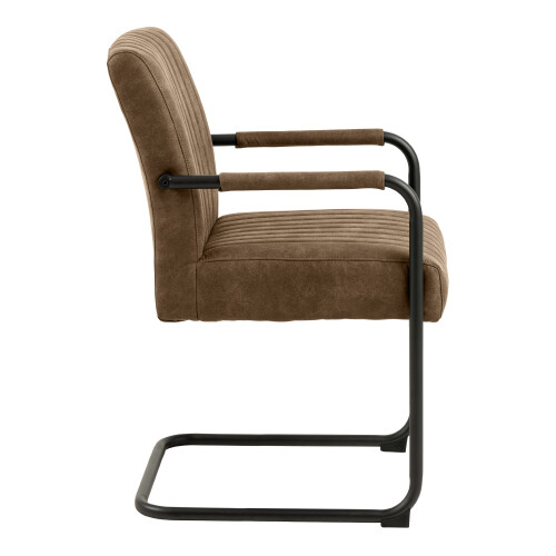 Adele Dining Chair in Light Brown Fabric Set of 2 2