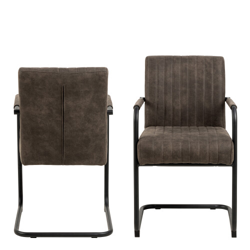 Adele Dining Chair in Grey Fabric Set of 2 1