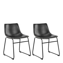 I_Oregon Dining Chair In Black with Cream Stitching