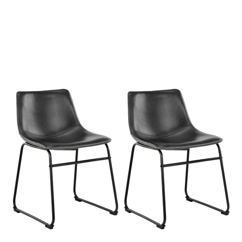 I_Oregon Dining Chair In Black with Cream Stitching