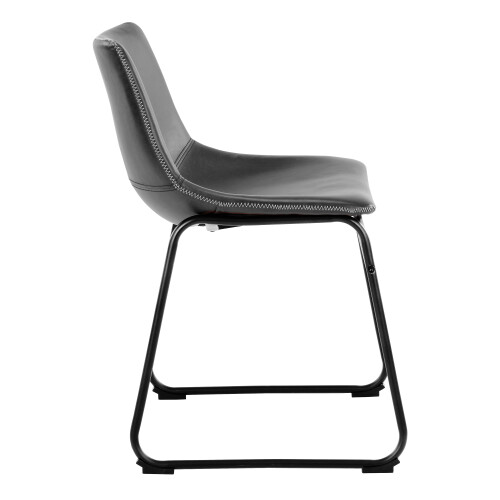 I_Oregon Dining Chair In Black with Cream Stitching 2
