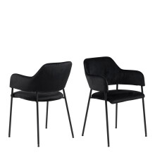 Lima Dining Chair with Armrest in Black