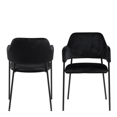 Lima Dining Chair with Armrest in Black 1