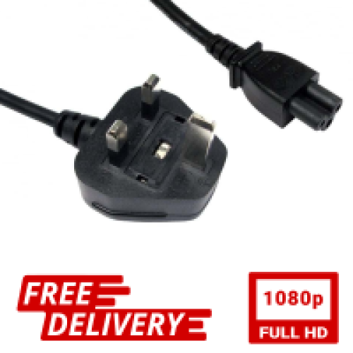 1m Long UK Plug to C5 Clover Leaf Power Cable Cloverleaf Mains Lead 1