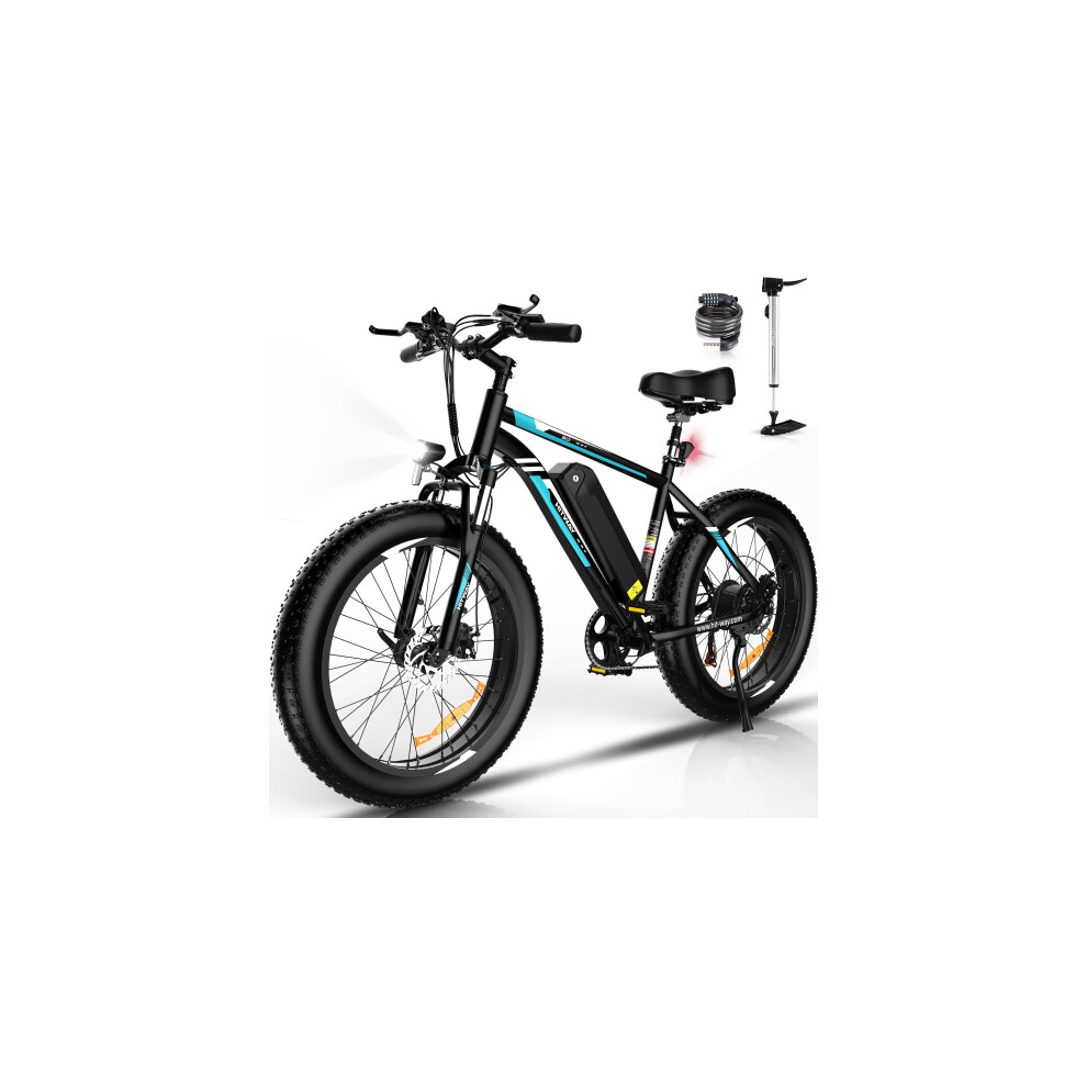 HITWAY Electric Bike, 26" 4.0 Fat Tire E-bike, 500W, 90KM Hybrid Bike