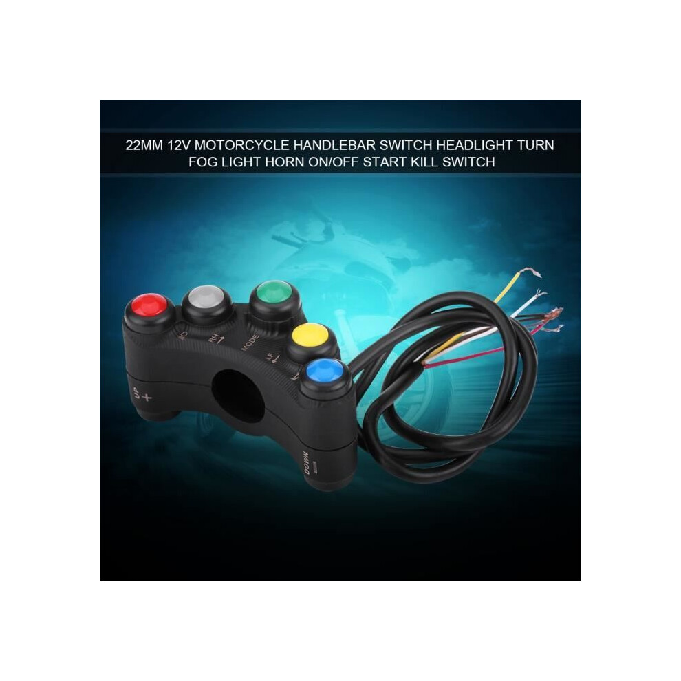 Motorcycle Handlebar Switch, 22Mm 12V Motorcycle Handlebar Switch Turn Head Fog Horn On/Off Switch Light 9055983584512
