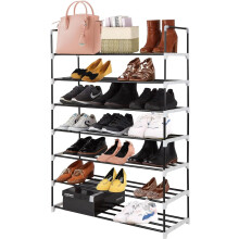 7 Tier Heavy Duty Metal Shoe Rack Quick Assembly No Tools Required Shoe Storage (Grey)