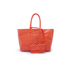 (ORANGE) Women's Pu Leather Tote Bag Portable Large Capacity Shoulder Bag Waterproof Beach Pocket