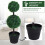 Outsunny Outsunny 2 PCS Artificial Double Ball Tree w/ Pot Home Decoration 15cm 3