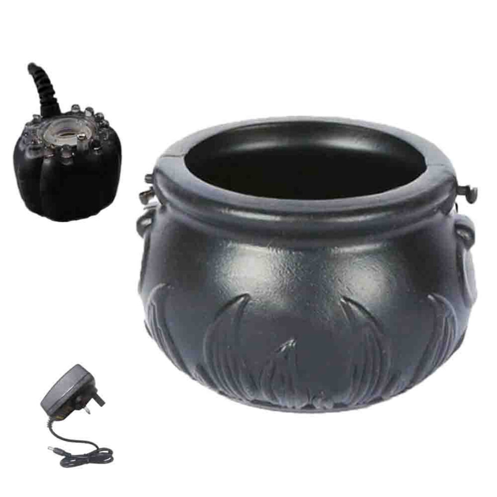 (UK Plug) LLhappy Halloween Witch Pot Cauldron Mister Mist Maker Smoke Fog Machine Color Changing Prop Decoration US Plug