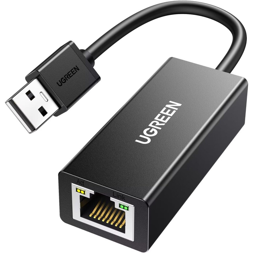Ugreen Usb-A To Ethernet Adapter, 10/100 Mbps Network Adapter, Rj45 Wired Lan Internet Adapter For Laptop Pc Black 7386060758970