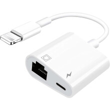 Lightning to Ethernet Adapter with Chargingï¼[Apple MFi Certified] RJ45 to Lightning Ethernet LAN Network Adapter,Supports