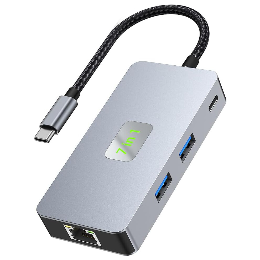 Usb C Docking Station, 7 In 1 Usb C Hub With Rj Ethernet Usb 3.2 * 2 + 4K@60Hz + Pd 100W+Sd/Tf For Mac Book, Lenovo, Surface, Dell, Hp 7386060759137