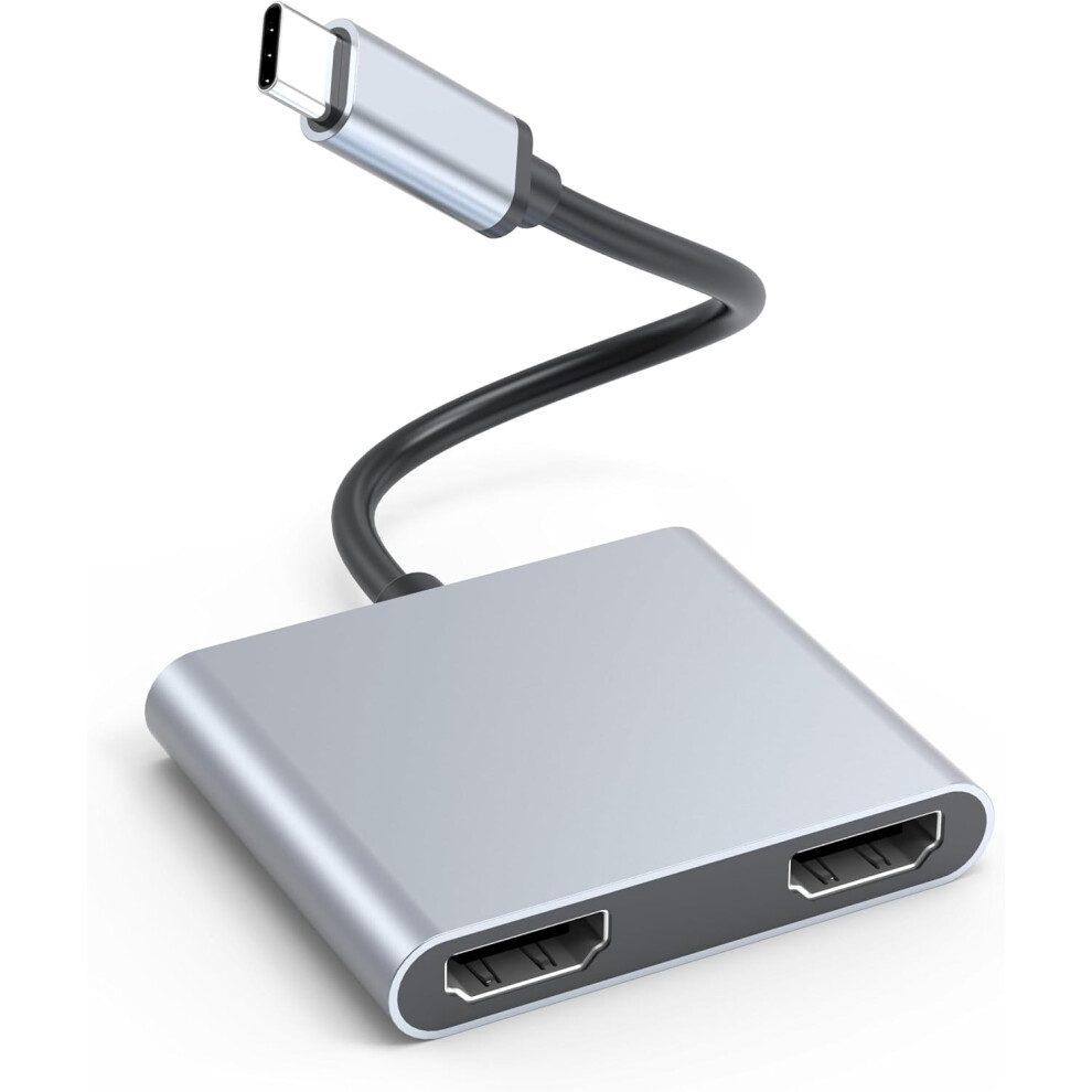 USB C to Dual HDMI Adapter for 2 Monitors, 4K 60Hz 1080p, Type C to Double HDMI Converter for MacBook Pro Air LenovoYoga Thinkpad Dell XPS and More