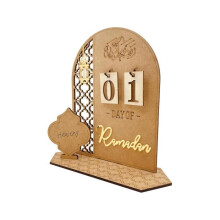 Wooden Ramadan Calendar Decorations - Wooden 30 Day Eid Mubarak Countdown Calendar Decorations, S