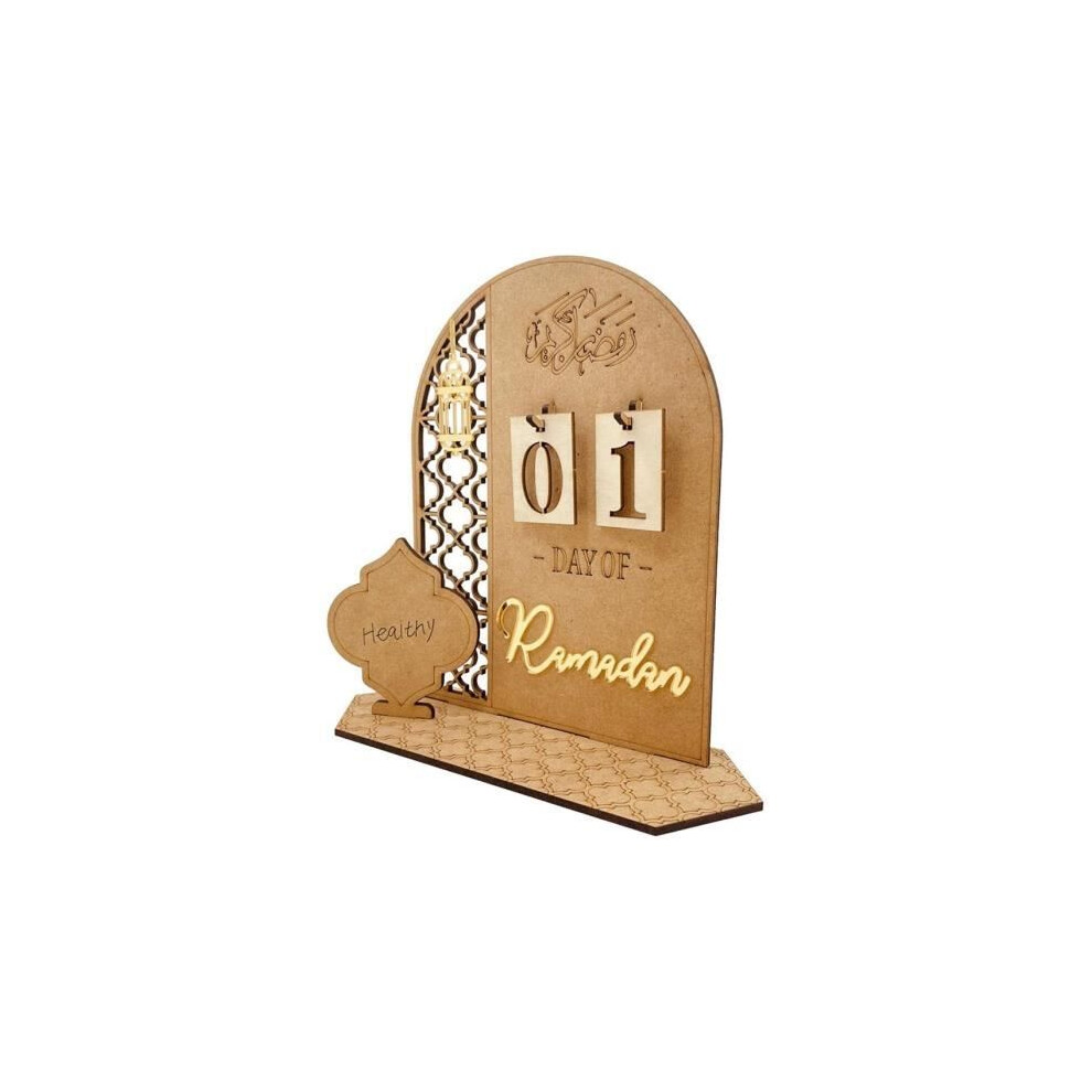 Sodial Wooden Ramadan Calendar Decorations - Wooden 30 Day Eid Mubarak Countdown Calendar Decorations, S