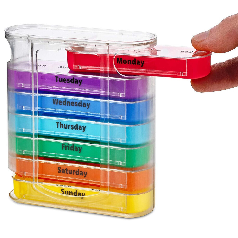 Xytgogo Weekly Pill Organizer Dispenser With Stackable Am/Pm Compartments Size 1
