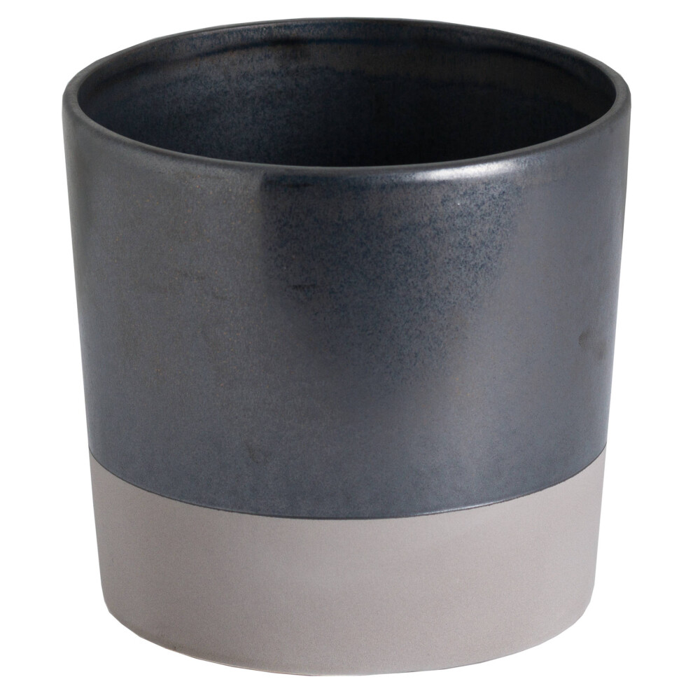 Hill Interiors Grey (S, ) Metallic Ceramic Planter