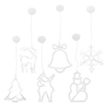 6pcs Christmas Suction Cup Light Hanging Lamps Party Decoration Lights (Without Christmas Garland Christmas Decoration