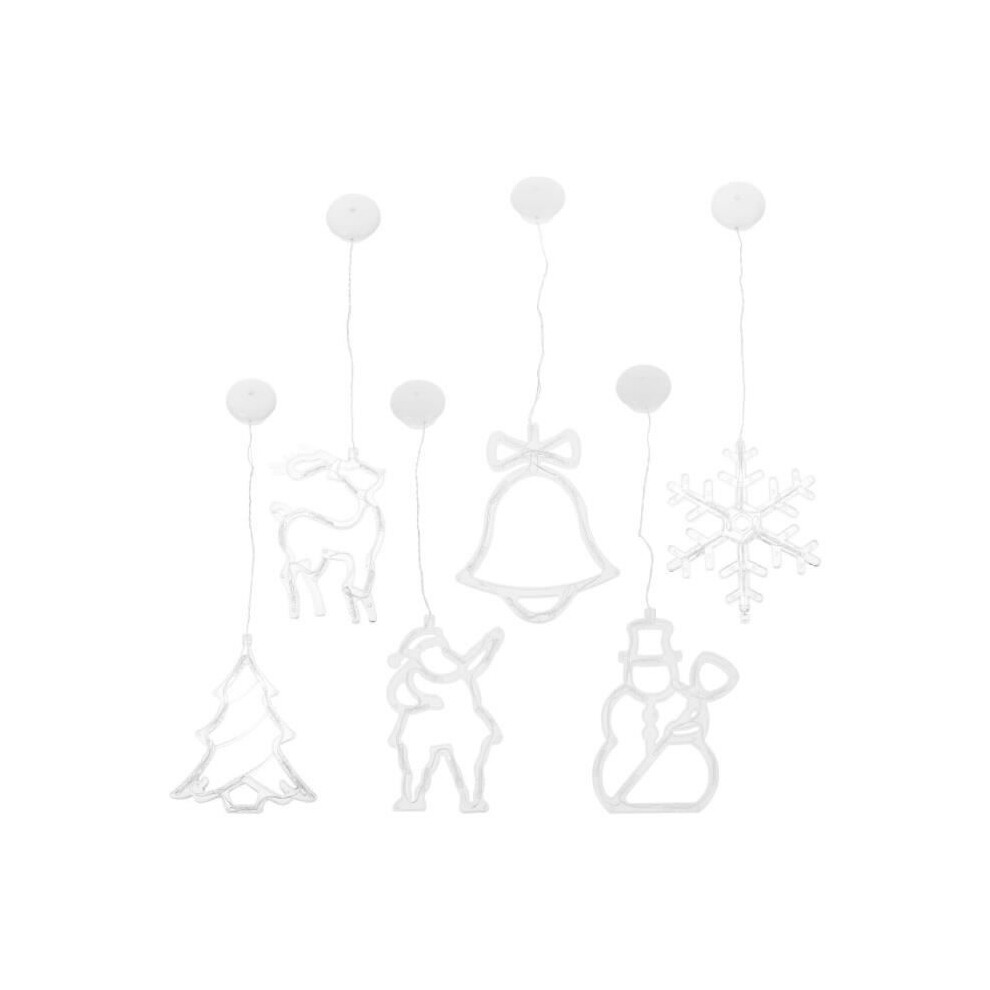 Etereauty 6Pcs Christmas Suction Cup Light Hanging Lamps Party Decoration Lights (Without Christmas Garland Christmas Decoration