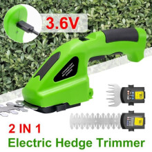 2 in 1 Battery Electric Hedge Trimmer on Cordless Pole - Green