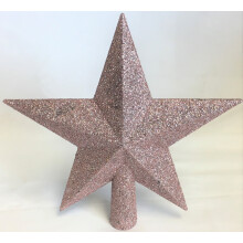 Blush Pink Christmas Tree Star Topper Rose Gold Glitter Decoration19cm