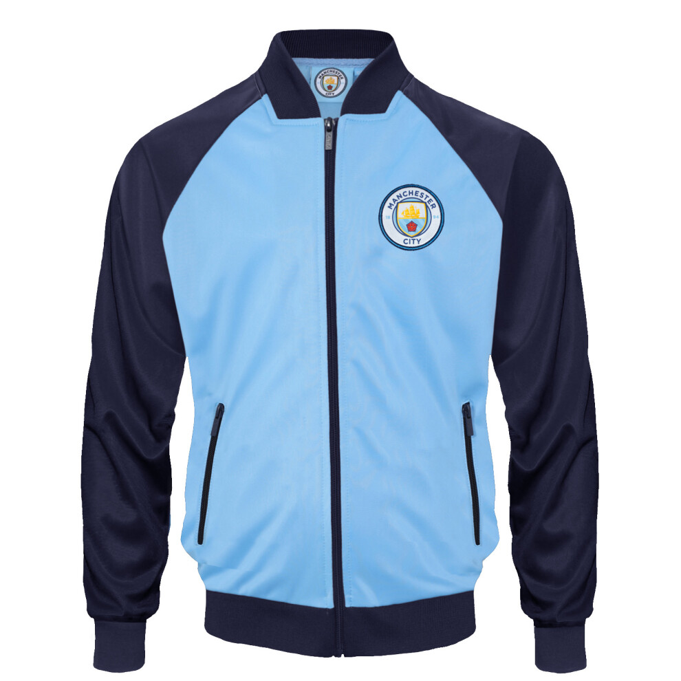 (8-9 Years) Manchester City FC Official Football Gift Boys Retro Track Top Jacket