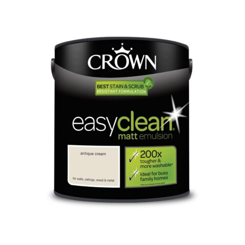 Crown - Easyclean Matt Emulsion - 2.5L Antique Cream